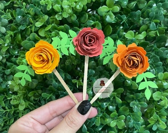 3D Paper Flowers | Bridal Party Decorations | Fall Themed Colors | Thanksgiving | Baby Shower Decor | Set of 6, 12 or 24 - READY TO SHIP