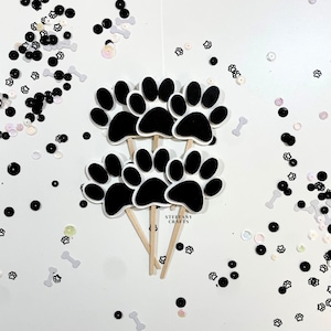 Paw Print Cupcake Toppers | Dog Pawty | Doggy Themed Birthday | Puppy Adoption | Set of 6, 12 or 24 - READY TO SHIP