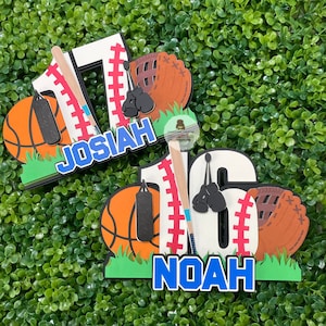 Sports Custom Cake Topper | Baseball Basketball Boxing | Teen Birthday Party
