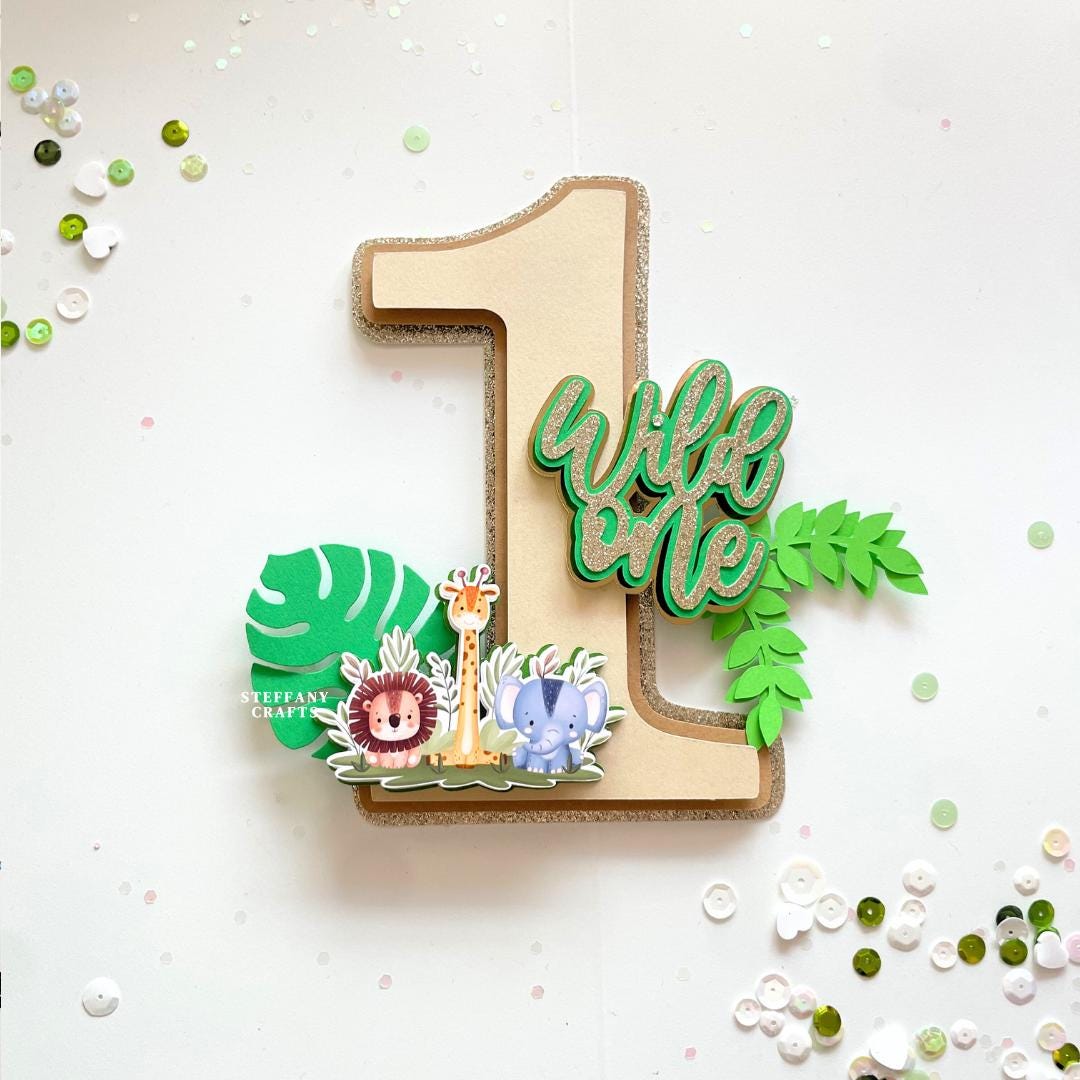 WILD ONE Cake Topper | 1st Birthday Party Decor | Safari Theme Birthday ...