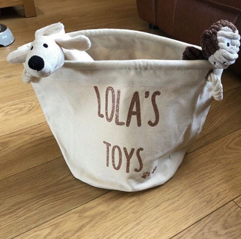 Personalised Pet Toy Basket Pet Gift Dog Toy Basket Cat Toy Etsy