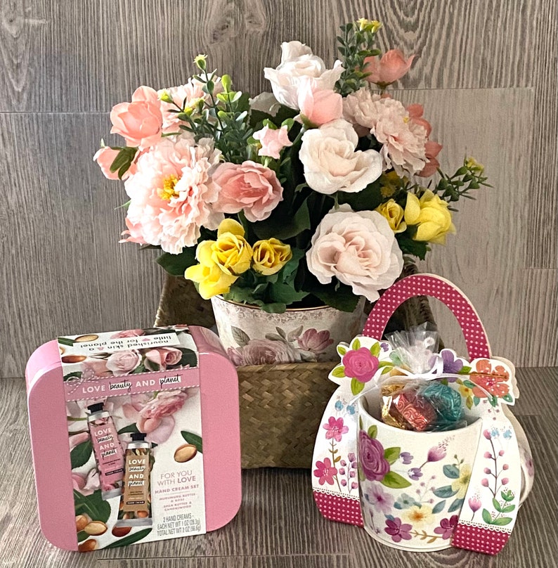 Flowers and Candy Gift Basket Care Package Gift Basket Etsy