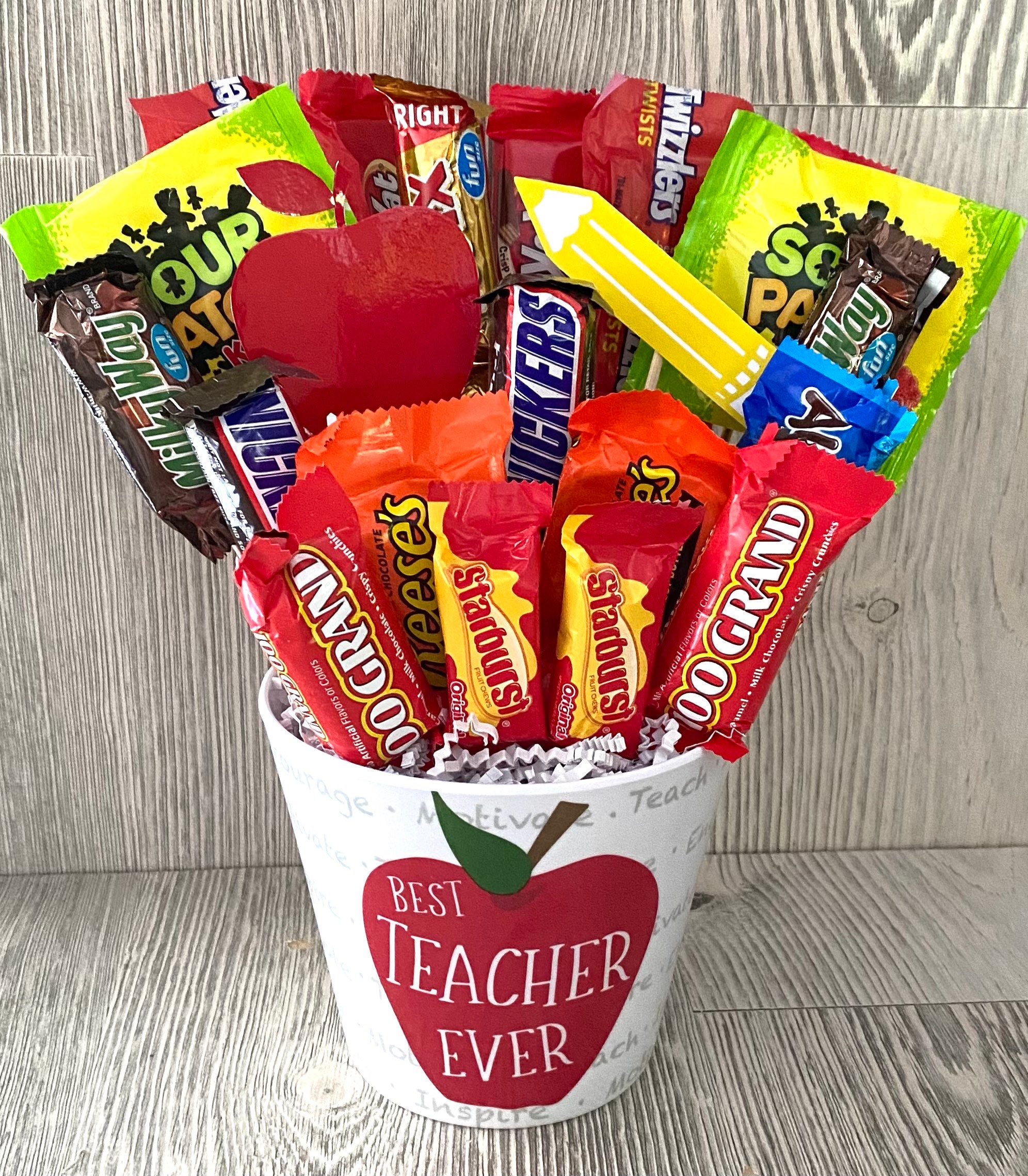 Teacher Gift Best Teacher Ever Candy Arrangement Etsy