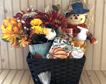 Fall Gift Basket, Care Package, Fall Floral Arrangement, Gift Basket