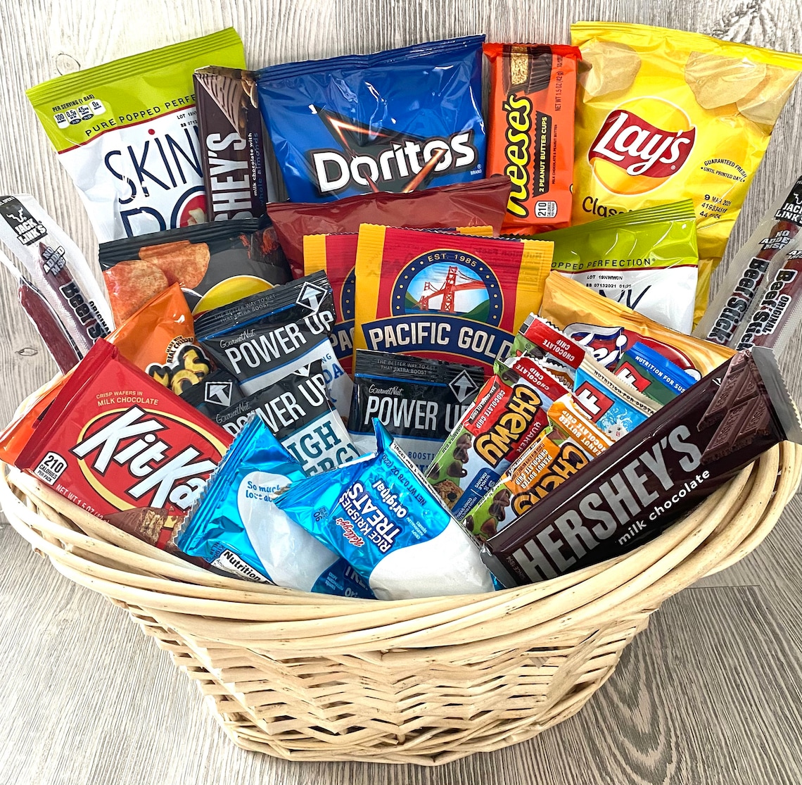 Snack basket snack gift basket large snack basket etsy