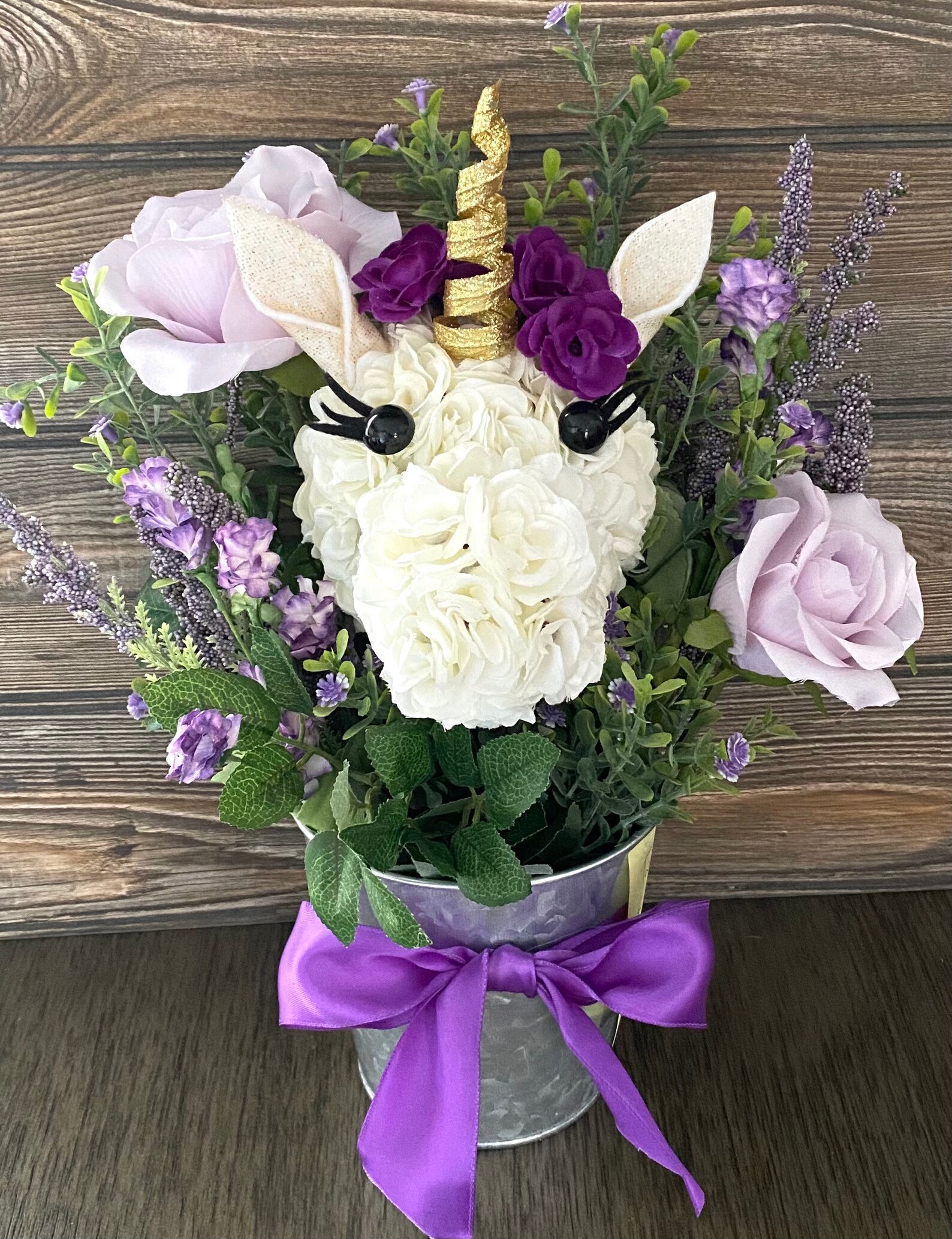 Unicorn Floral Arrangement Flower Arrangement Silk Floral Etsy