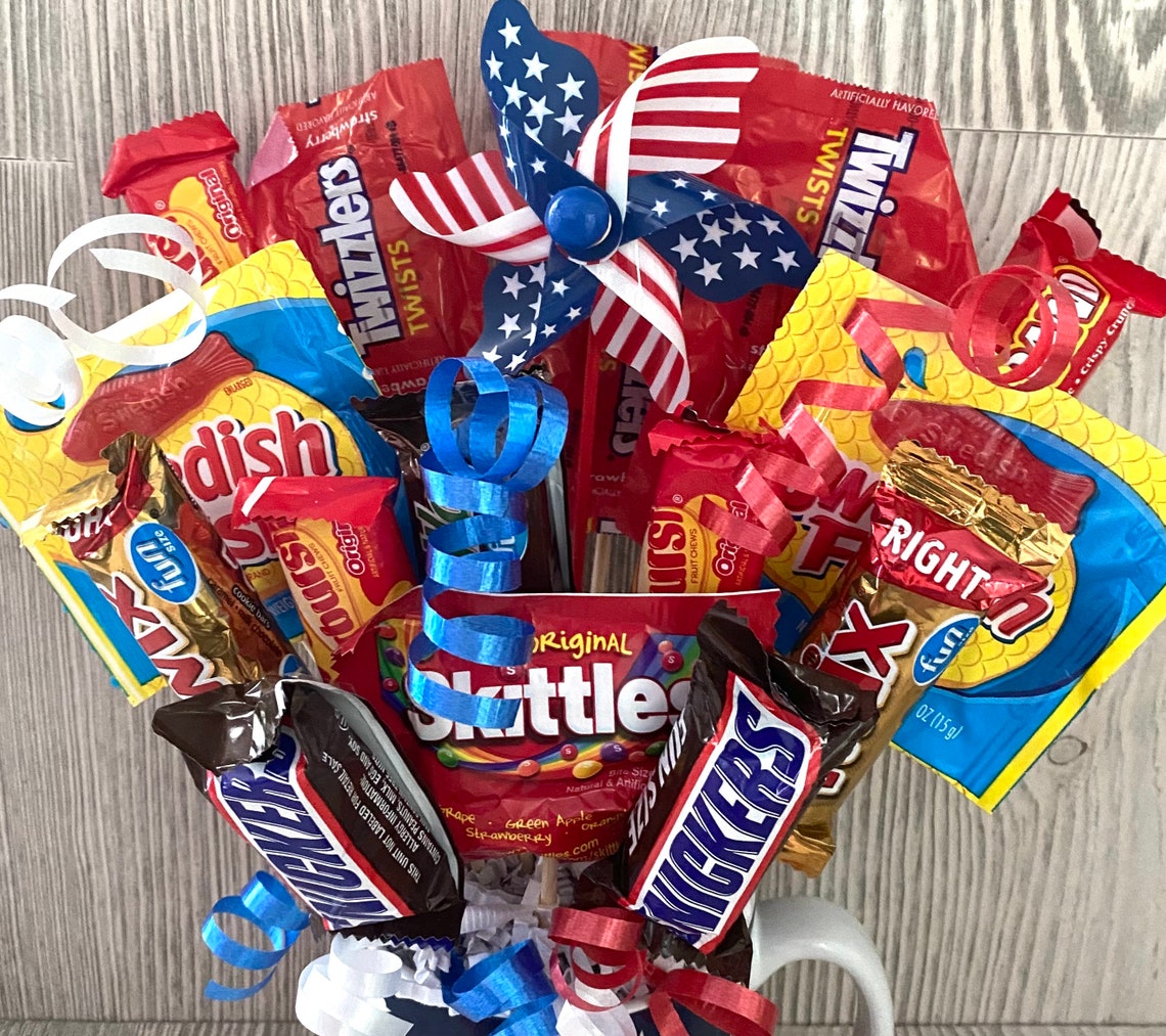 4th of July Candy Gift Patriotic Candy Arrangement Candy  Etsy