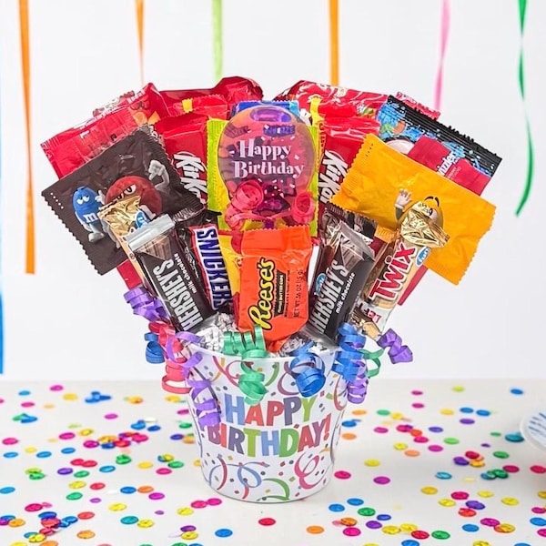 Birthday Candy Bouquet: Fun Size Candy Arrangement