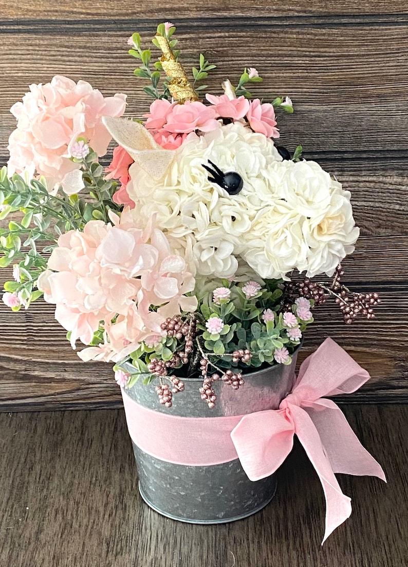 Unicorn Floral Arrangement Valentines Day Flower Arrangement Etsy