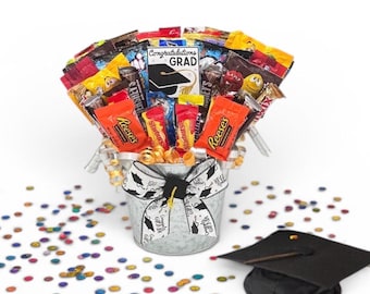 Graduation Gift Candy Bouquet, Graduation Centerpiece and Plush
