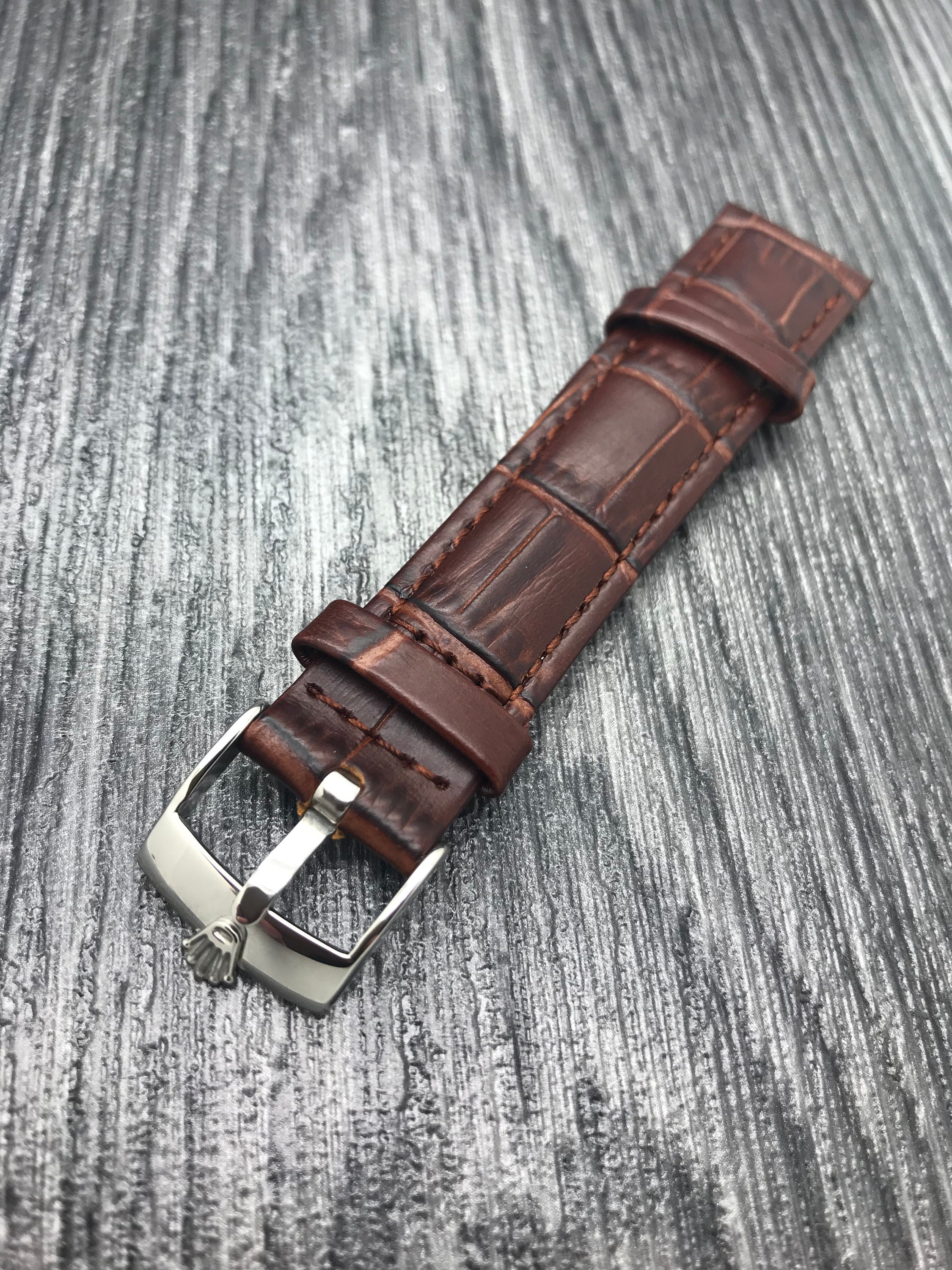 New Rolex 18mm Genuine Leather Strap With Buckle for Rolex Etsy UK