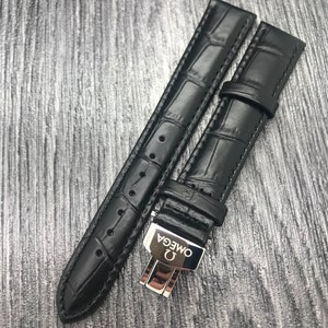 For OMEGA Crocodile Alligator Leather 