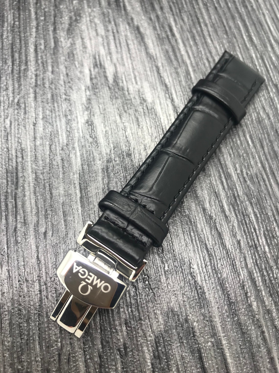 New Omega 18mm Genuine Leather Strap with silver Buckle For Etsy