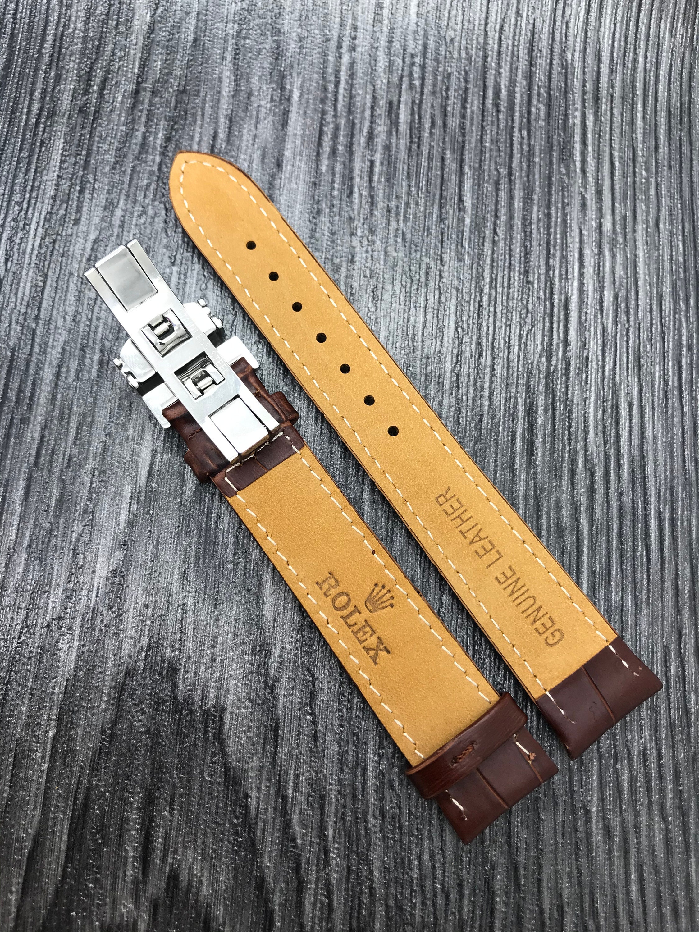 New Rolex 18mm Genuine Leather Strap with Buckle for Rolex Etsy