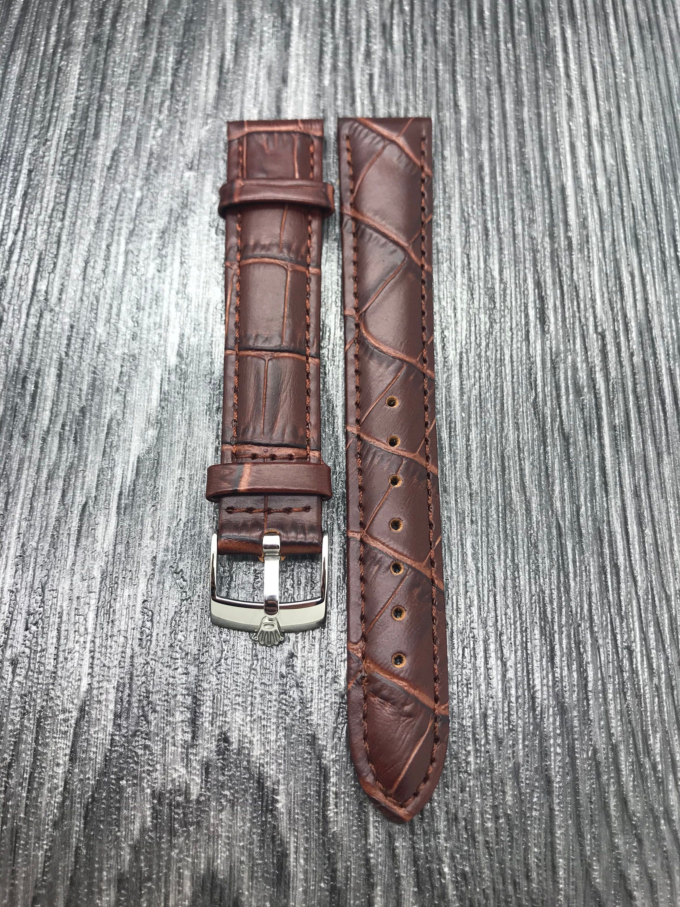 New Rolex 18mm Genuine Leather Strap With Buckle for Rolex Etsy UK