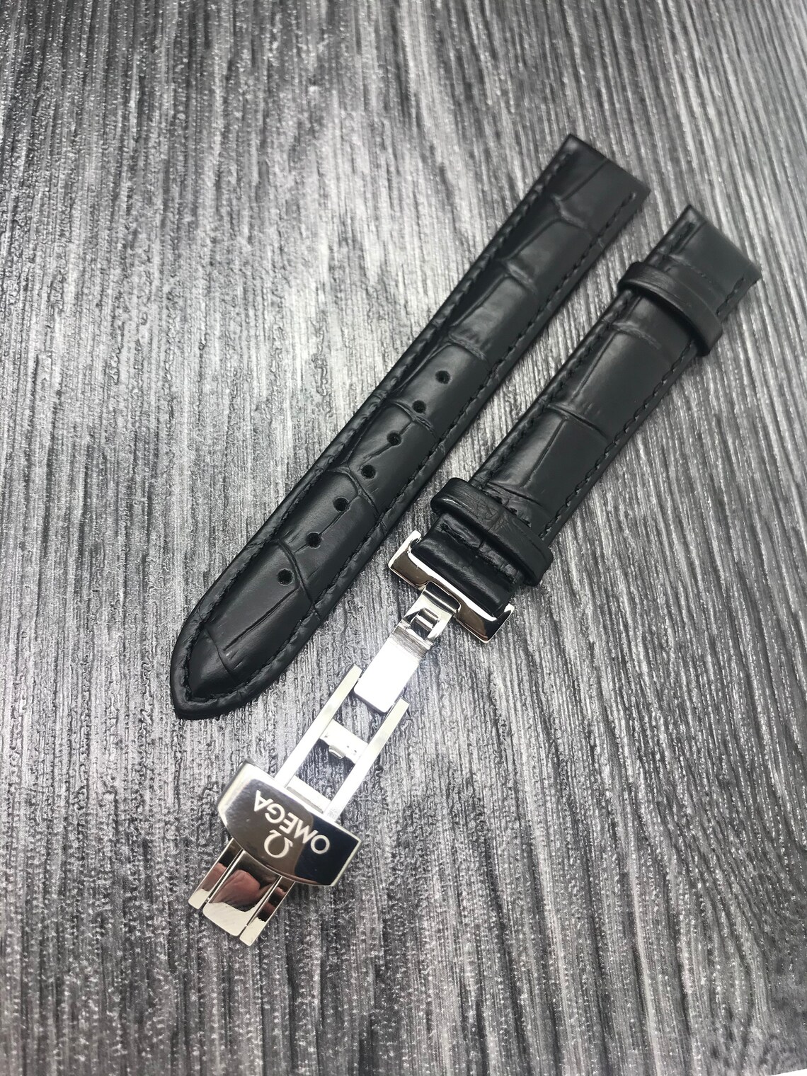 New Omega 18mm Genuine Leather Strap with silver Buckle For Etsy