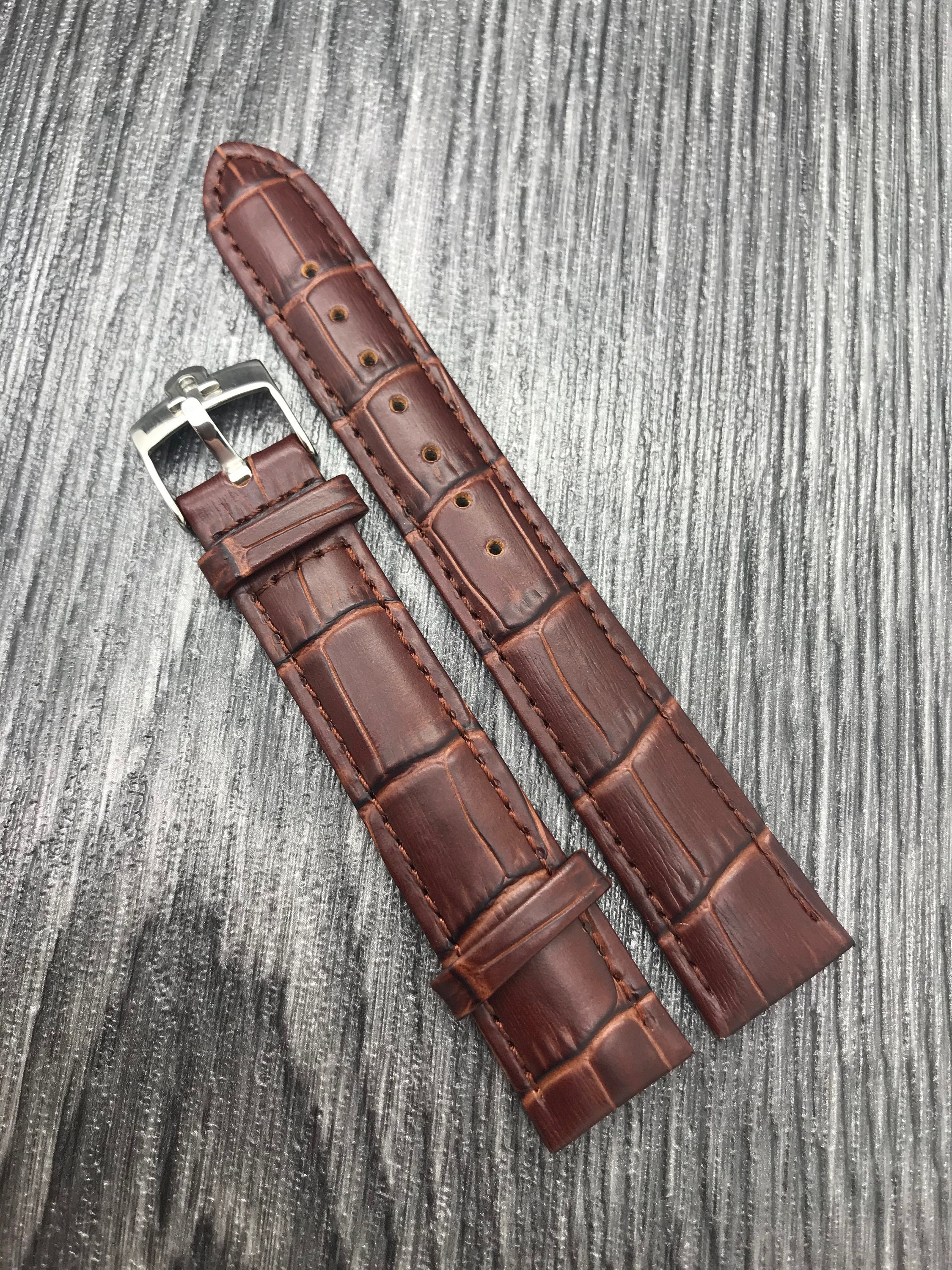 New Omega 18mm Genuine Leather Strap with Silver B Buckle For Etsy