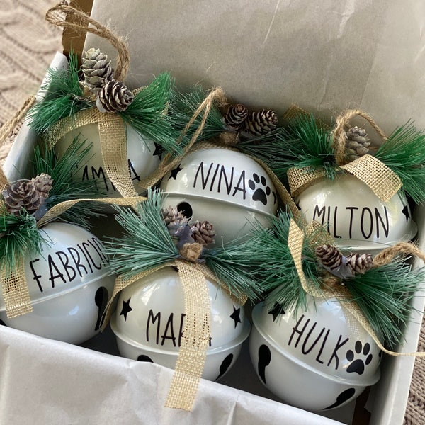 Jingle Bell Ornament | White Bell Ornament | Personalized Jingle Bell Ornament | Farmhouse Ornament | Personalized Christmas Ornament