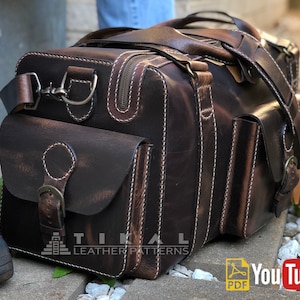 Duffle Bag Schnittmuster, Reisetasche Schnittmuster, DIY Schnittmuster, Lederschnittmuster, Lederschnittmuster PDF, Lederschablone.