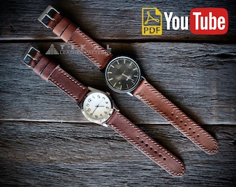 Leather Watch Strap Pattern: 18mm & 20mm, Multiple Lengths (PDF Pattern)