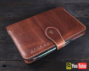 A5 Leather Journal Cover Pattern with Stitching Layout (PDF Pattern)