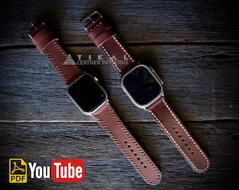 Cinturino in pelle per Apple Watch: 42-49 mm, larghezze multiple (download PDF)