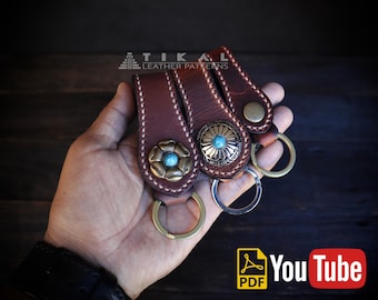 Leather Key Fob PDF Pattern Set: 3 Unique Designs (Digital Download)