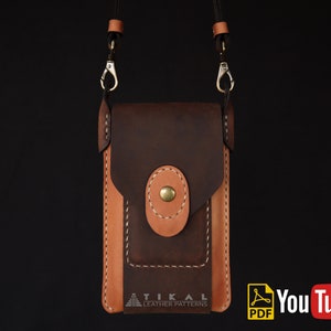 Bolsa para teléfono inteligente con bolsillo delantero y trasero, patrón de bolsa de teléfono, patrón de bolsa de iPhone 13, patrón de cuero, plantilla de cuero, billetera de bolsa