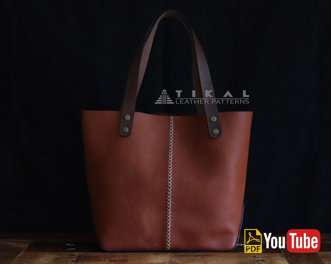 Print Pattern Hamburger Leather Tote Bag