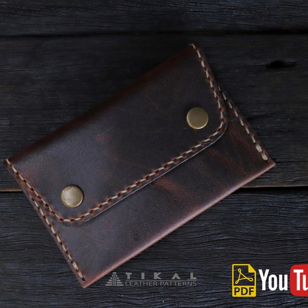 Simple Medium Size Leather Wallet Pattern, Leather wallet pattern, Leather pattern, Leather pattern PDF, Leather template.