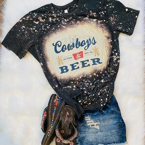 Cowboys and Beer Bleached T