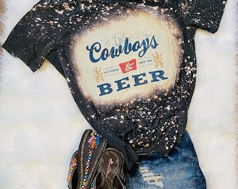 Cowboys and Beer Bleached T