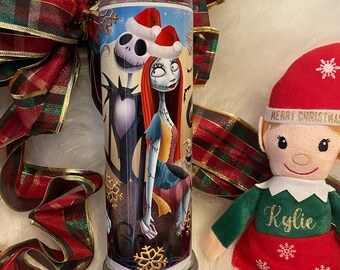 Jack and Sally Christmas Sublimation Design Tumbler