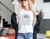 Model Mockup White Bella Canvas 3001 T-Shirt Digital JPG Tee Mockup