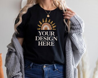 Download Black Tshirt Mockup Etsy