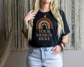 Model Mockup Black Bella Canvas 3001 T-Shirt Digital JPG Tee Mockup