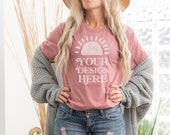 Model Mockup Mauve Bella Canvas 3001 T-Shirt Digital JPG Tee Mockup