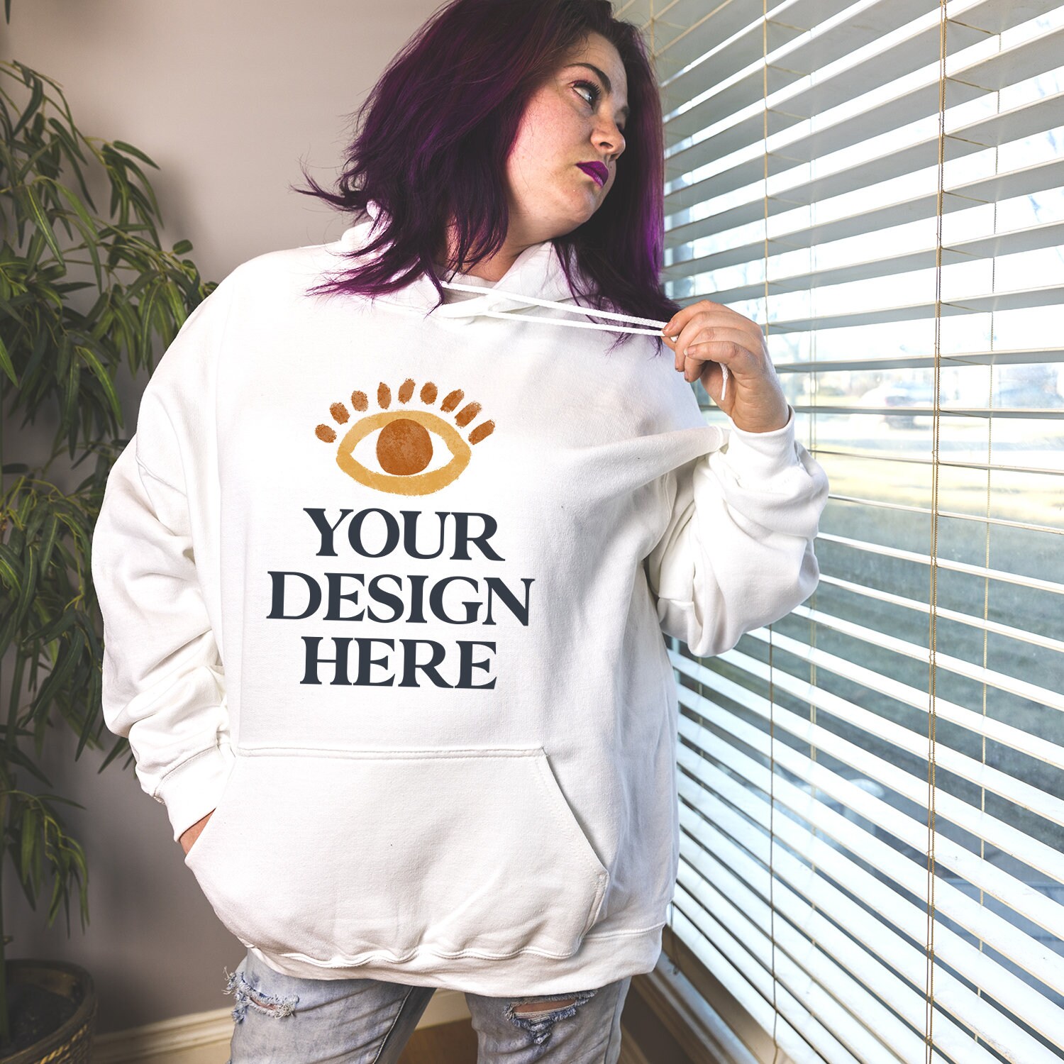 White Gildan 18500 Hoodie Mockup Model Mockup G185 Unisex | Etsy