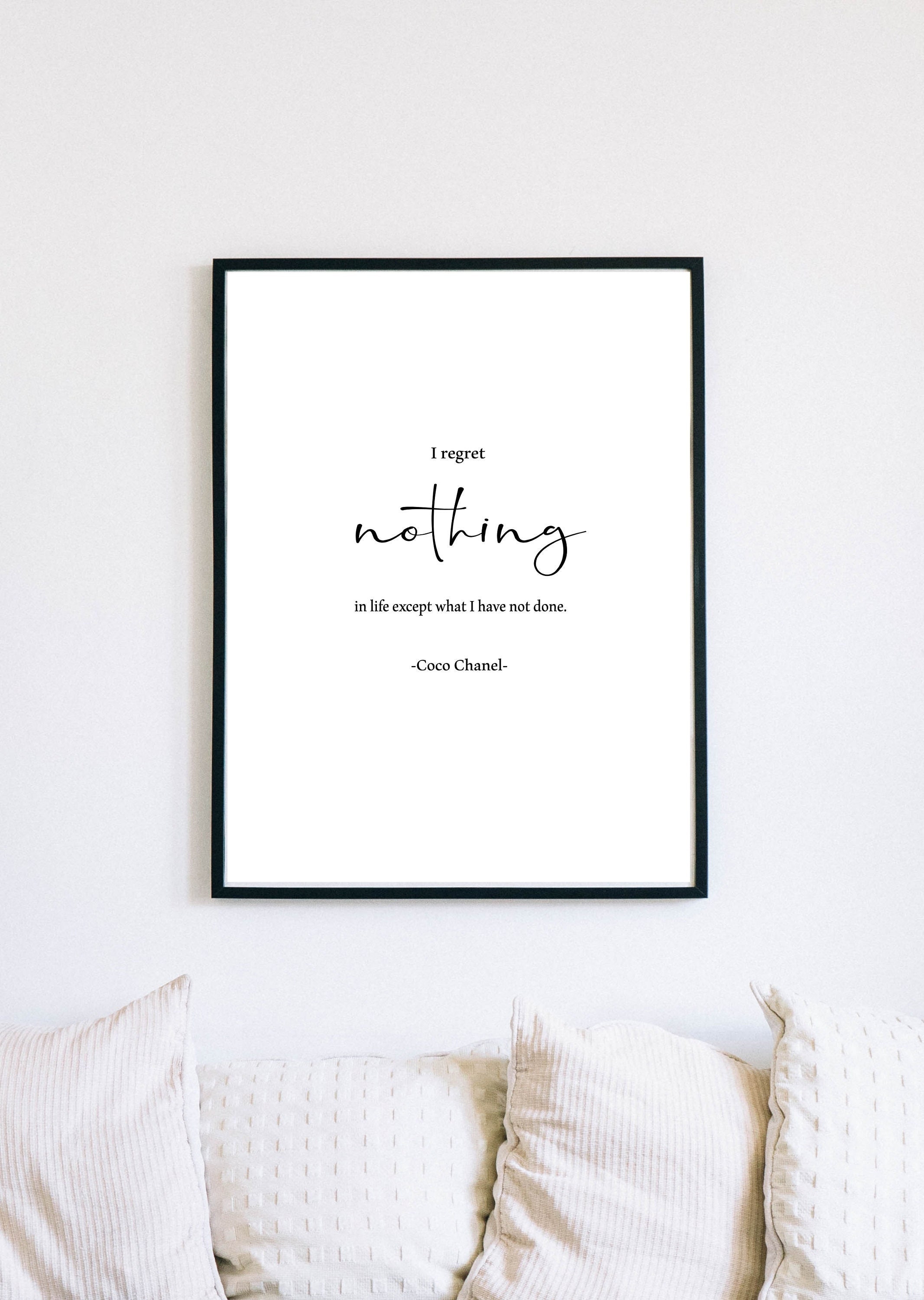Poster mit Coco Chanel Spruch Poster Liebe Print Fashion Etsy