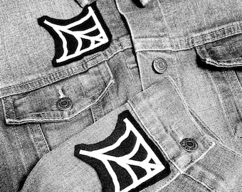Spider web patch, cobwebs iron on patch, goth punk jacket patches, metal head patches embroidery witch Halloween