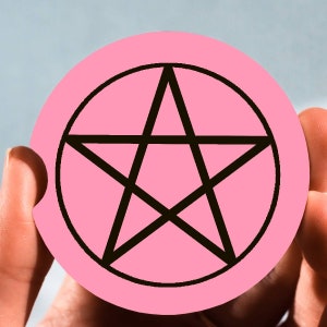 Gothic car accessories, pink pentagram witch car coaster set of 2, Car cup holder, accessories women gift, Halloween car decor hex gift
