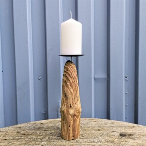 Candle holder made of driftwood from the island of Rügen