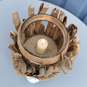 Lantern with driftwood from the island of Rügen