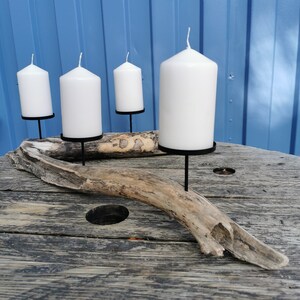 Candle holder made of driftwood from the island of Rügen