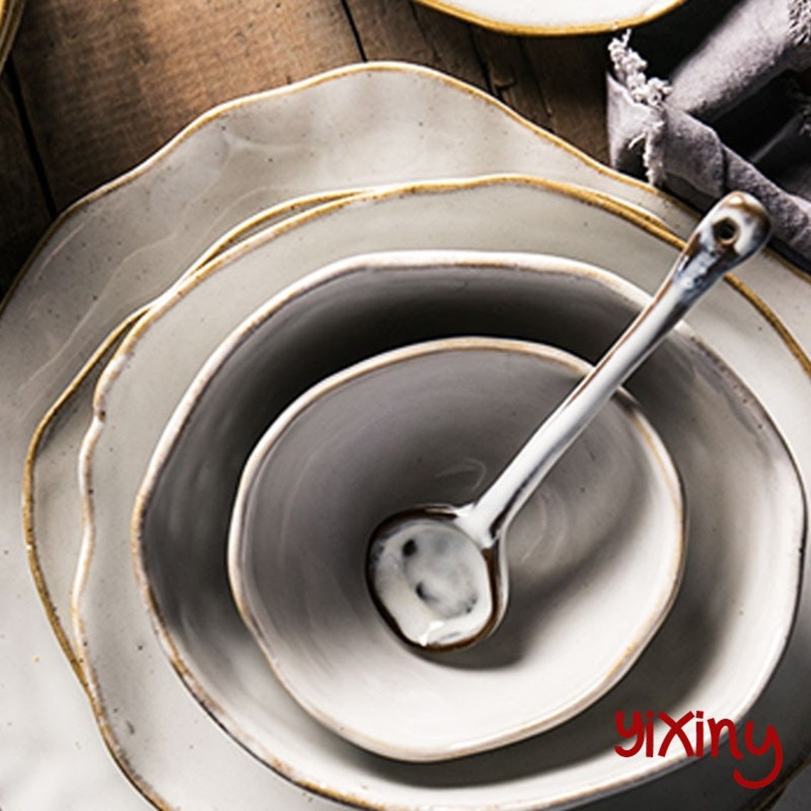 High Quality Tableware Nordic Household Ceramics Irregular Etsy