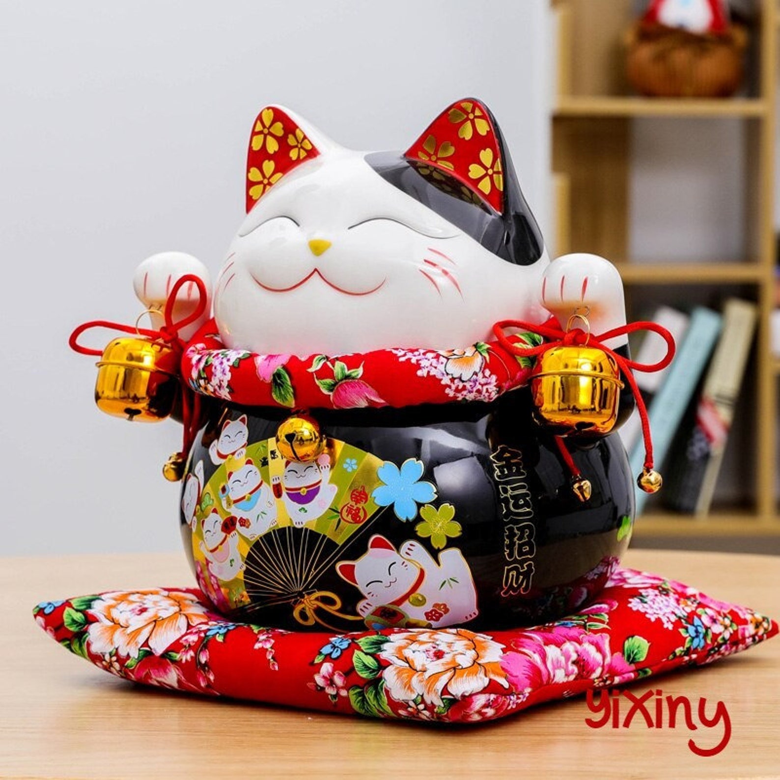 NEW 10 inch Japanese Ceramic Maneki Neko Lucky Cat Statue Etsy