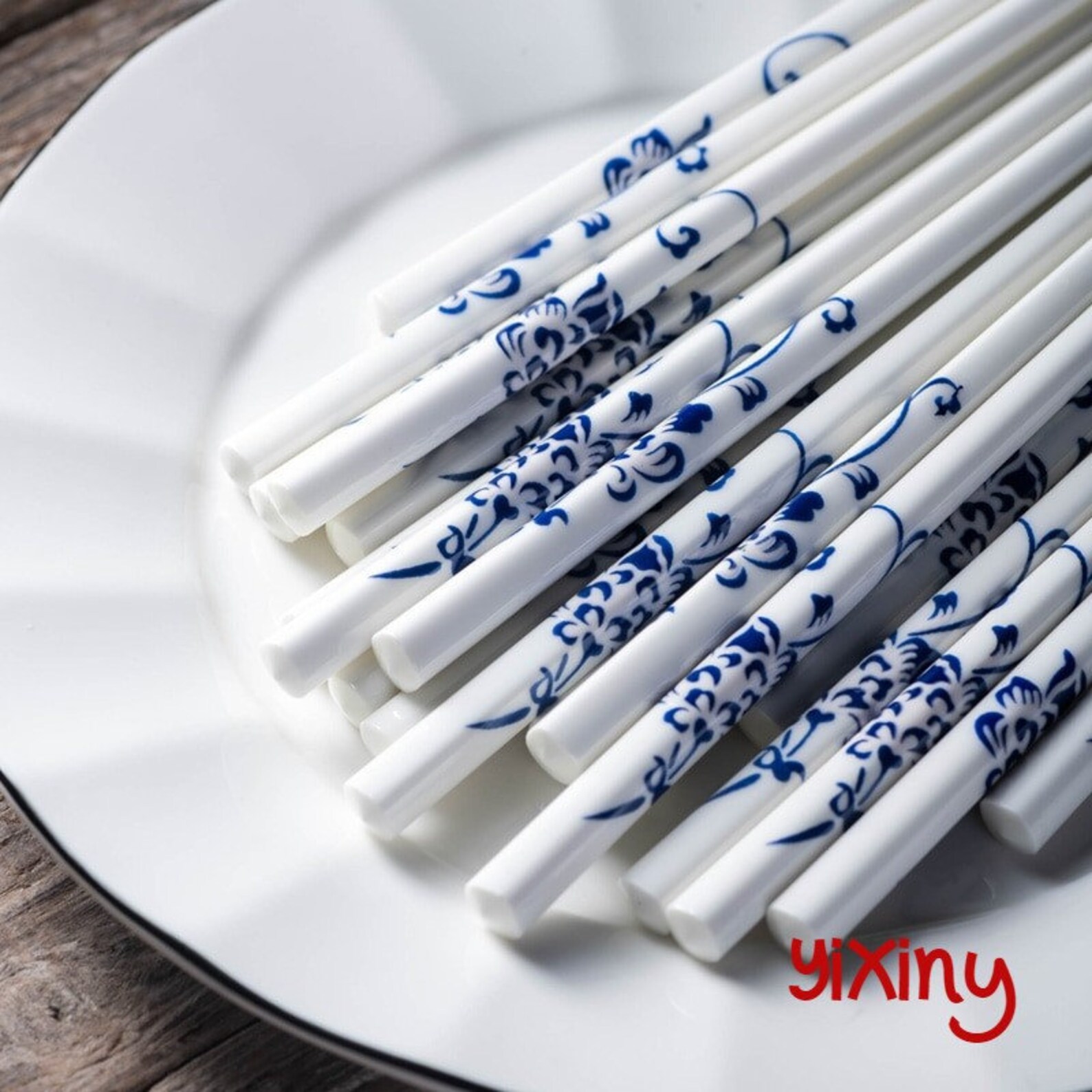 NEW 10 pairs/set Blue and White Design Ceramic Chopsticks Etsy