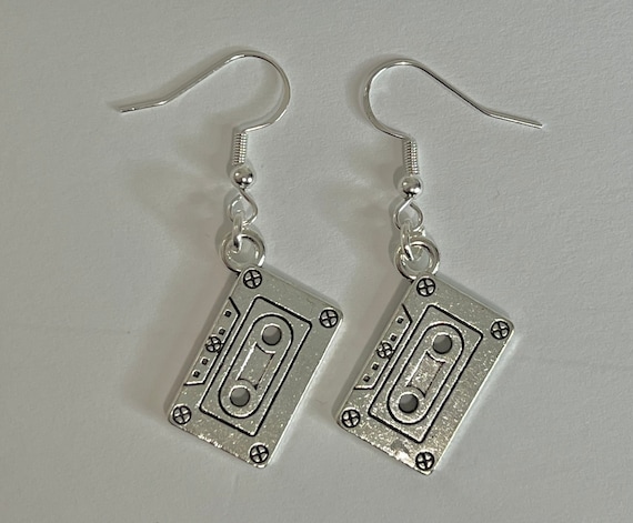 Cassette Tape Drop Earrings, Music Lover Gift