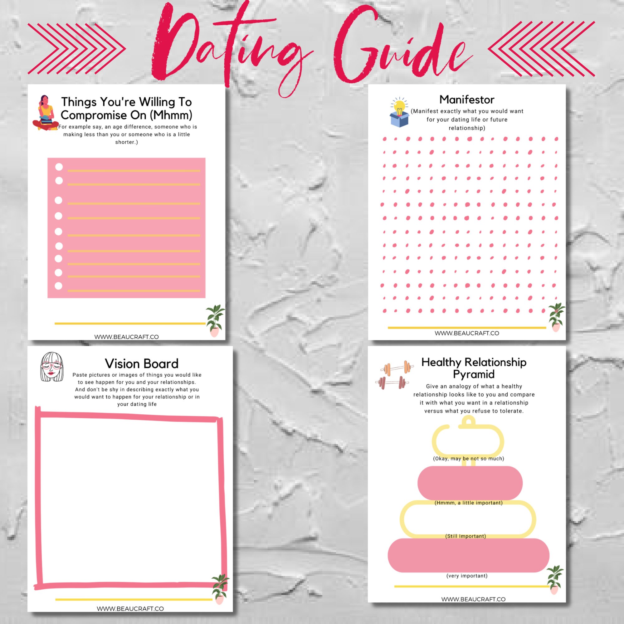 Dating Guide and Relationship planner Printable Worksheet for | Etsy
