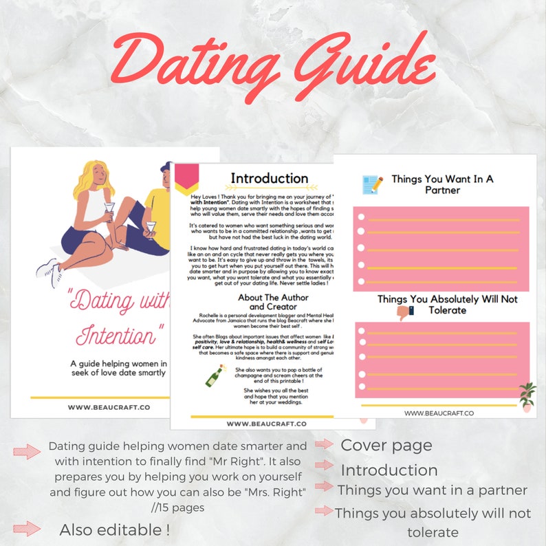 Dating Guide and Relationship Planner Printable Worksheet for | Etsy